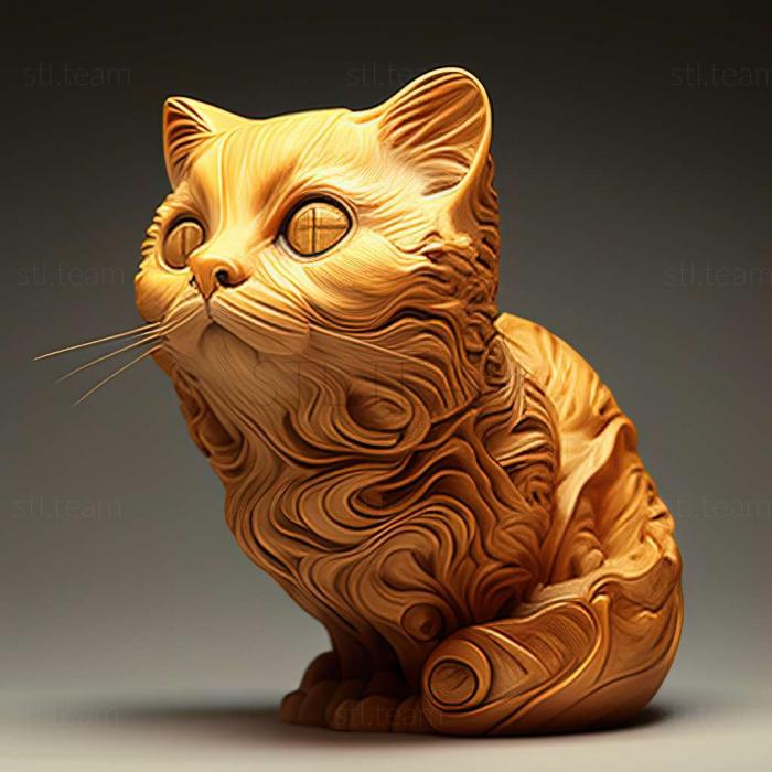 3D модель Американский керл кот (STL)
